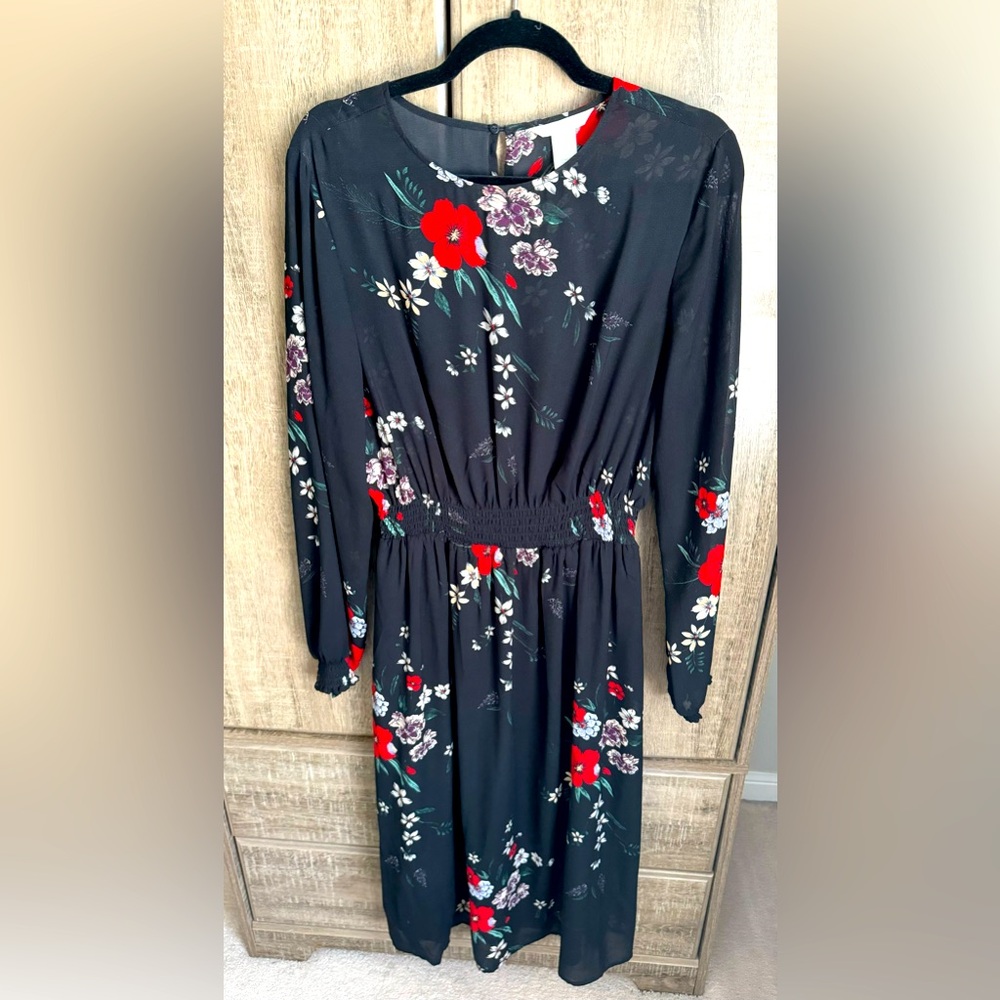 H&M floral midi Dress size 14